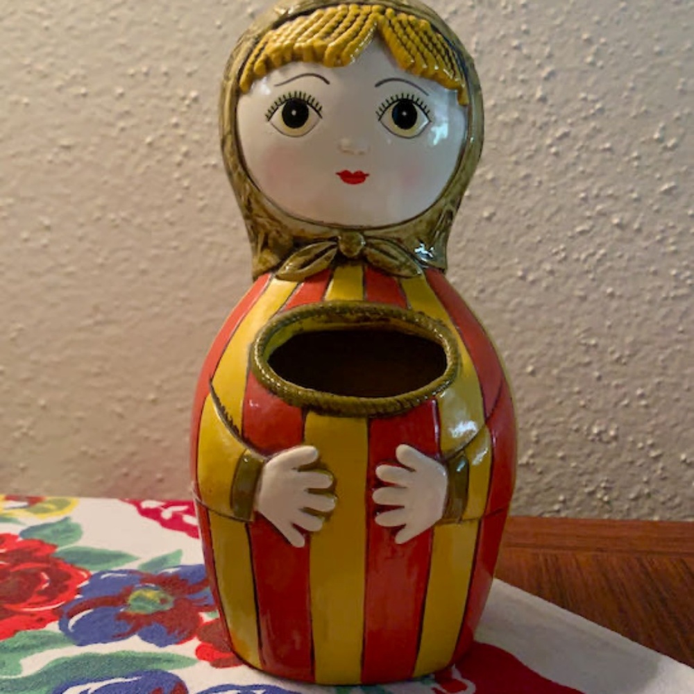 Vintage Laurids Lönborg Woman Head Vase Planter Retro Paper Mache 60’s Gemma Tac